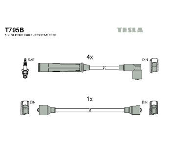 Sada kabelů pro zapalování TESLA T795B