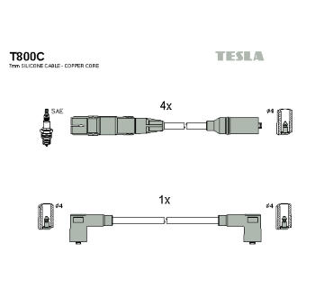 Sada kabelů pro zapalování TESLA T800C