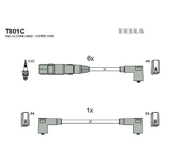 Sada kabelů pro zapalování TESLA T801C