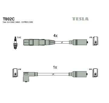 Sada kabelů pro zapalování TESLA T802C