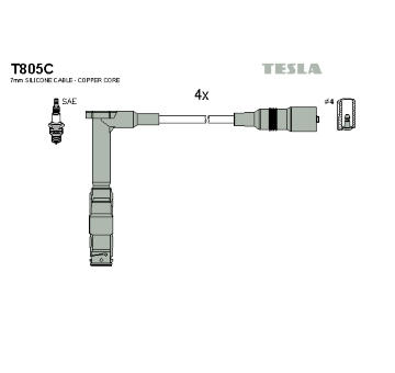 Sada kabelů pro zapalování TESLA T805C