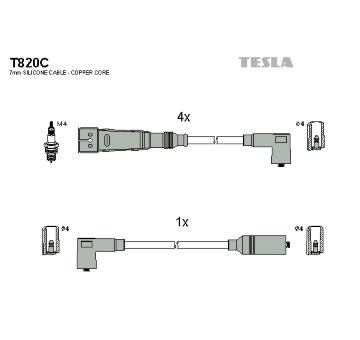 Sada kabelů pro zapalování TESLA T820C