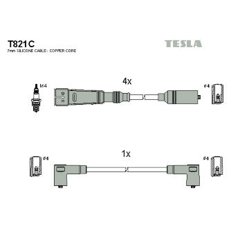 Sada kabelů pro zapalování TESLA T821C