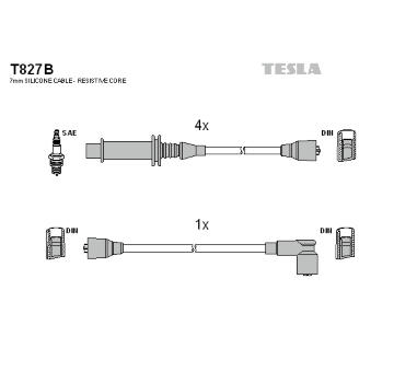 Sada kabelů pro zapalování TESLA T827B
