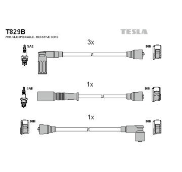 Sada zapaľovacích káblov TESLA T829B