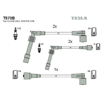 Sada kabelů pro zapalování TESLA T870B