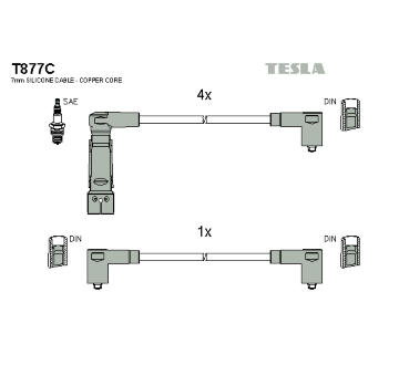 Sada kabelů pro zapalování TESLA T877C