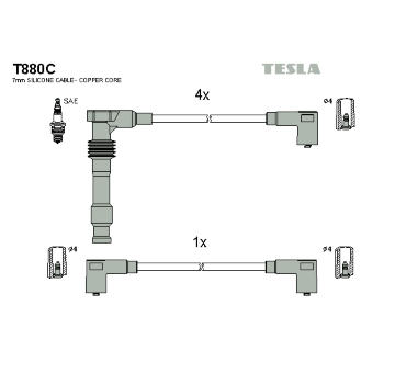 Sada kabelů pro zapalování TESLA T880C