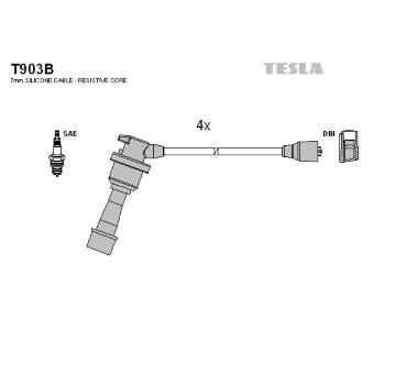 Sada zapaľovacích káblov TESLA T903B