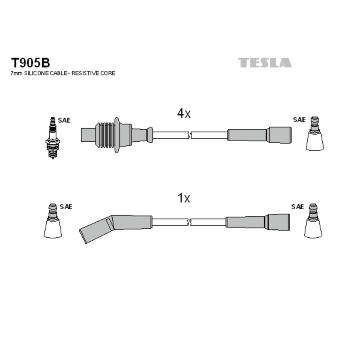 Sada kabelů pro zapalování TESLA T905B