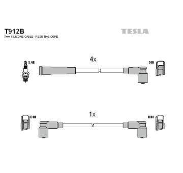 Sada kabelů pro zapalování TESLA T912B