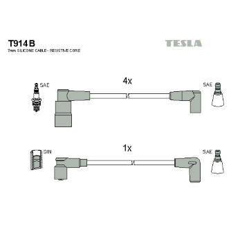 Sada kabelů pro zapalování TESLA T914B