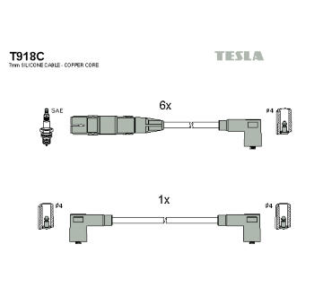 Sada kabelů pro zapalování TESLA T918C