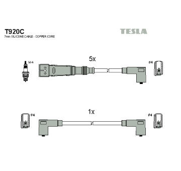 Sada kabelů pro zapalování TESLA T920C