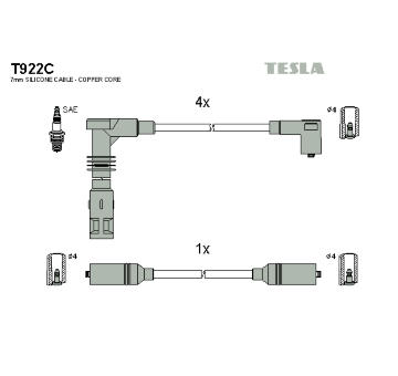 Sada kabelů pro zapalování TESLA T922C