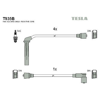 Sada kabelů pro zapalování TESLA T935B