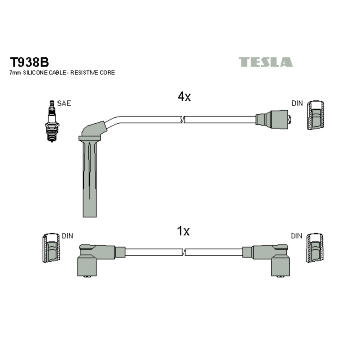 Sada kabelů pro zapalování TESLA T938B