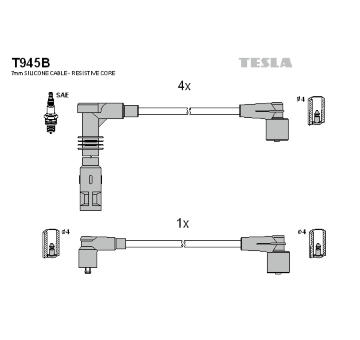 Sada zapaľovacích káblov TESLA T945B