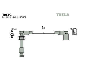 Sada kabelů pro zapalování TESLA T951C