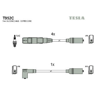 Sada kabelů pro zapalování TESLA T952C