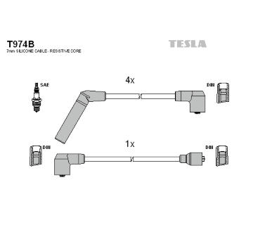 Sada kabelů pro zapalování TESLA T974B