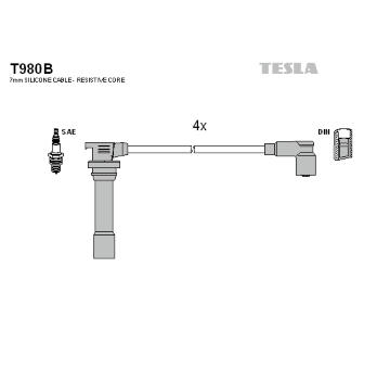 Sada kabelů pro zapalování TESLA T980B