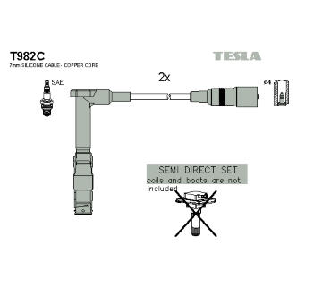 Sada kabelů pro zapalování TESLA T982C