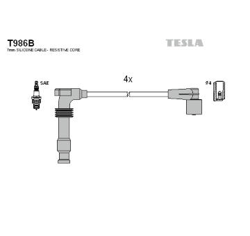 Sada kabelů pro zapalování TESLA T986B