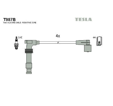 Sada kabelů pro zapalování TESLA T987B