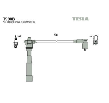 Sada kabelů pro zapalování TESLA T998B