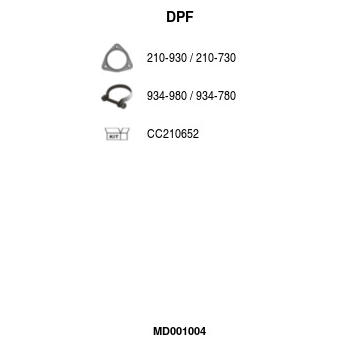 Filtr pevnych castic, vyfukovy system FA1 MD001004