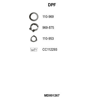 Filtr pevnych castic, vyfukovy system FA1 MD001267