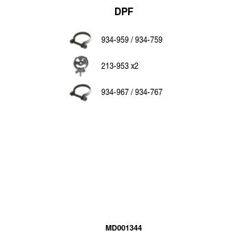 Filtr pevnych castic, vyfukovy system FA1 MD001344