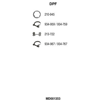 Filtr pevnych castic, vyfukovy system FA1 MD001353