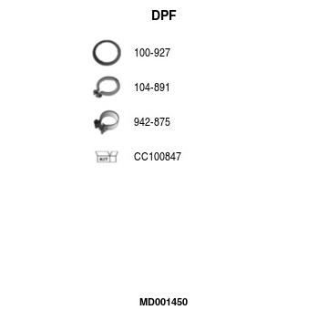 Filtr pevnych castic, vyfukovy system FA1 MD001450