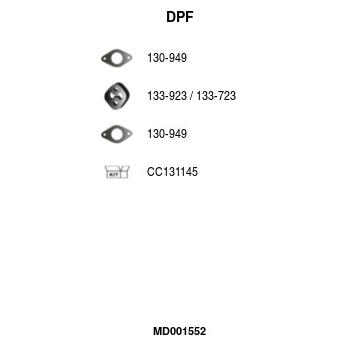 Filtr pevnych castic, vyfukovy system FA1 MD001552