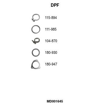 Filtr pevnych castic, vyfukovy system FA1 MD001645