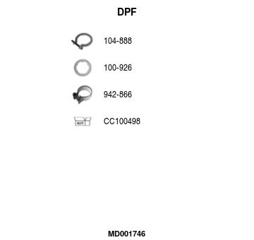 Filtr pevnych castic, vyfukovy system FA1 MD001746