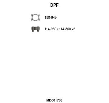 Filtr pevnych castic, vyfukovy system FA1 MD001786