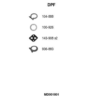 Filtr pevnych castic, vyfukovy system FA1 MD001801