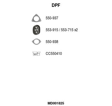 Filtr pevnych castic, vyfukovy system FA1 MD001825