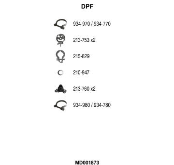 Filtr pevnych castic, vyfukovy system FA1 MD001873