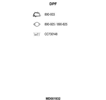 Filter sadzí/pevných častíc výfukového systému FA1 MD001932