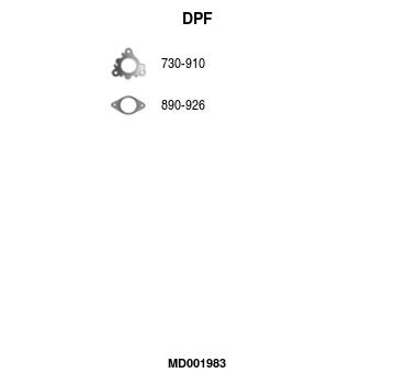 Filtr pevnych castic, vyfukovy system FA1 MD001983