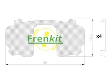 Protihluková folie, brzdové oblożení (posunovací deska) FRENKIT 940074