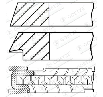 Sada pístních kroužků GOETZE ENGINE 08-101200-00
