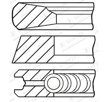 Sada pistnich krouzku GOETZE ENGINE 08-127800-00