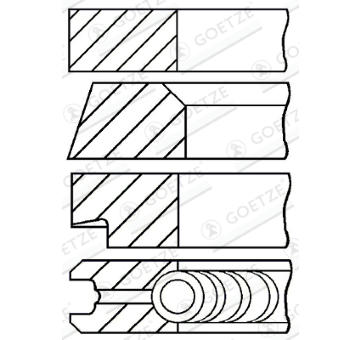 Sada pístních kroužků GOETZE ENGINE 08-177800-00
