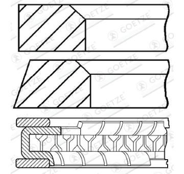 Sada pístních kroužků GOETZE ENGINE 08-306800-00