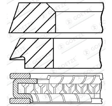 Sada piestnych krúżkov GOETZE ENGINE 08-321200-00